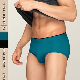 XYXX Men Pack of 2 Teal & Black IntelliSoft Antimicrobial Micro Modal Uno Briefs-picture-35