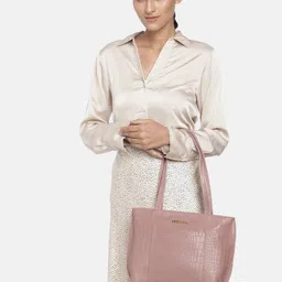 Caprese Dusty Pink Animal Textured Leather Structured Shoulder Bag image 2