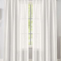 HOMEMONDE White 2 Pieces Sheer Rod Pocket Cotton Window Curtains-picture-9
