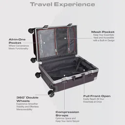 Kenneth Cole Kai Aluminium Frame 360 Degree 8 Wheel Hardside Medium Trolley Bag -74.93L image 5