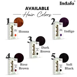 INDALO Set of 2 Natural Hair Colour for Conditioning Hair Growth 100 g Each - Dark Brown image 4