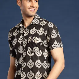 Taavi Men Comfort Floral Printed Block Print Casual Shirt-picture-34