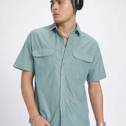 glitchez Classic Chevrons Woven Design Relaxed Fit Shirt-image-97