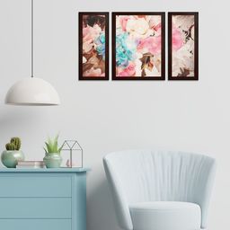 WENS Pink & White Set of 3 Floral Art MDF Wall Paintings-picture-15
