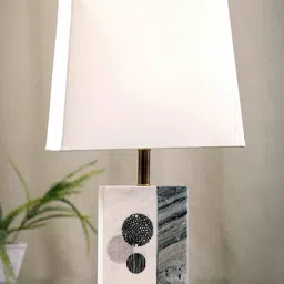 POSH-N-PLUSH White & Black Solid Contemporary Marble Table Lamp-image-15