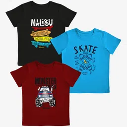 x2o Unisex Kids Pack Of 3 Printed T-shirt-picture-38