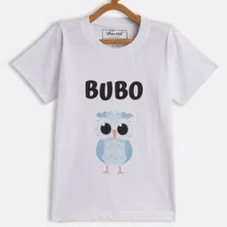 BRATMA Kids White & Black Typography Printed Cotton T-shirt-picture-22