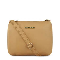 Bagsy Malone Mustard Yellow PU Structured Sling Bag-image-0