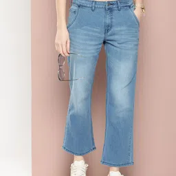 Harvard Women Kick Flared Boot Light Fade Stretchable Cropped Jeans-image-95