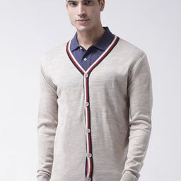 Club York Men Beige Solid Cardigan Sweater-picture-14