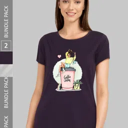 CHOZI Pack Of 2 Printed Cotton Bio Finish T-shirt-picture-29