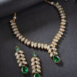 Peora Gold-Plated Crystals-Studded Jewellery Set-picture-10