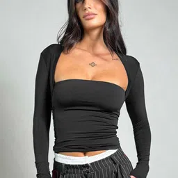 DressBerry Women Solid Fitted Top-image-4