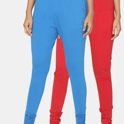 TSG Bliss Women Pack of 2 Solid Churidar Leggings-picture-30