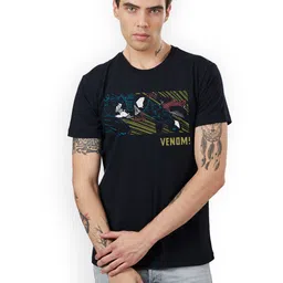 Free Authority Venom Featured Round Neck Black Pure Cotton T-shirt-picture-40