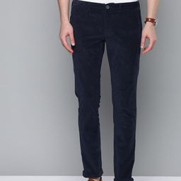 Indian Terrain Men Brooklyn Slim Fit Corduroy Trousers-picture-30