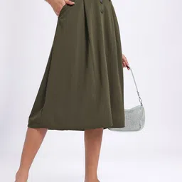 SZN Women Solid High-Rise A-Line Skirt-picture-17