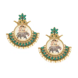 aadita Gold-Plated Green Kundan Contemporary Chandbalis-picture-38