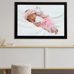 eCraftIndia Pink & Off-White Cute Baby Satin Matt Textured UV Wall Art-image-89