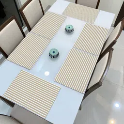 HOKIPO Set Of 6 Striped Washable Table Placemats-image-6