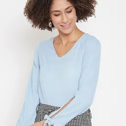 La Zoire Women Blue Solid Top-picture-32