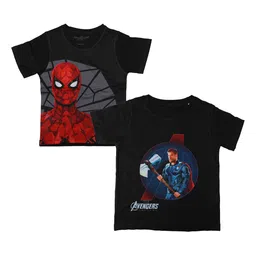 Marvel by Wear Your Mind Boys Pack Of 2 Spiderman Printed Round Neck T-shirt-picture-50