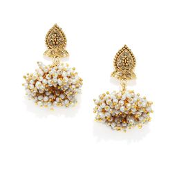 Zaveri Pearls Gold-Toned & Off-White Classic Jhumkas-picture-47