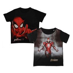 Marvel by Wear Your Mind Boys Pack of 2 Black Spiderman Printed Round Neck T-shirts-picture-18