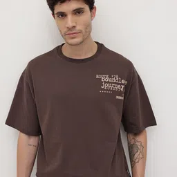 The Roadster Lifestyle Co. Men Typography Printed Drop-Shoulder Sleeves Oversized T-shirt-image-27