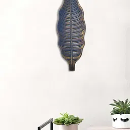 Art Street Blue Textured Leaf Wall Plate Decor-picture-26