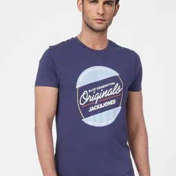 Jack & Jones Brand Logo Printed Pure Cotton T-shirt-picture-41