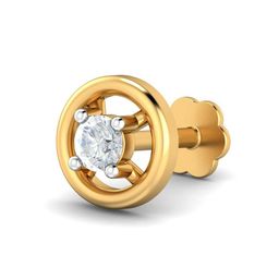 KUBERBOX 18K Yellow Gold Round 0.06 Carat Nose Stud-picture-47