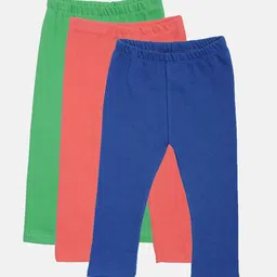 Kryptic Girls Pack of 3 Pure Cotton Solid Ankle-Length Leggings-picture-31