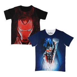 Marvel by Wear Your Mind Boys Pack Of 2 Avengers Printed Round Neck T-shirts-picture-6