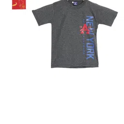 SWEET ANGEL Boys Red & Grey Pack of 2 Printed Round Neck T-shirt image 1