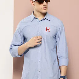 Harvard Spread Collar Printed Casual Shirt-image-1