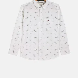 Crimsoune Club Boys White & Black Slim Fit Printed Casual Shirt-picture-32