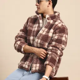 Mast & Harbour Checked Sherpa Tailored Jacket-picture-28