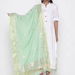 SOUNDARYA Women Olive Solid Dupatta-image-38