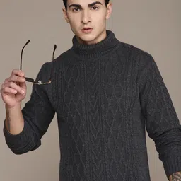 The Roadster Lifestyle Co. Cable Knit Acrylic Pullover-picture-36