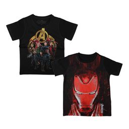 Marvel by Wear Your Mind Boys Pack Of 2 Black Printed Round Neck T-shirts-picture-10