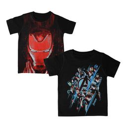 Marvel by Wear Your Mind Boys Pack Of 2 Black Avengers Printed Round Neck T-shirts-picture-3