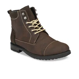 San Frissco Men Brown Solid Flat Boots-picture-21
