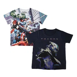 Marvel by Wear Your Mind Boys Pack Of 2 White Printed Round Neck T-shirt-picture-18