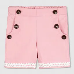 Cherry Crumble Girls Pink Solid Regular Fit Regular Shorts-picture-35