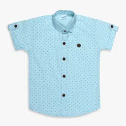 Superminis Boys Blue Regular Fit Printed Casual Shirt-image-7