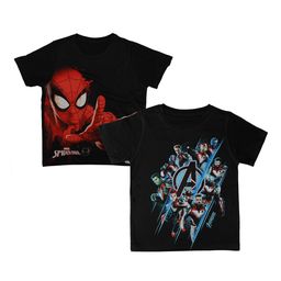 Marvel by Wear Your Mind Boys Pack Of 2 Black Avengers Spiderman Printed Round Neck T-shirts-picture-33