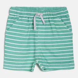 MINI KLUB Boys Green Striped Regular Fit Regular Shorts-picture-27