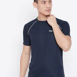 Yuuki Men Navy Blue Solid Round Neck T-shirt-picture-45
