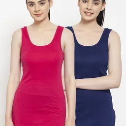 Friskers Pack of 2 Blue & Red Tank Longline Top-image-17